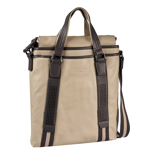 Сумка планшет Dr.Koffer из натуральной кожи бежевый