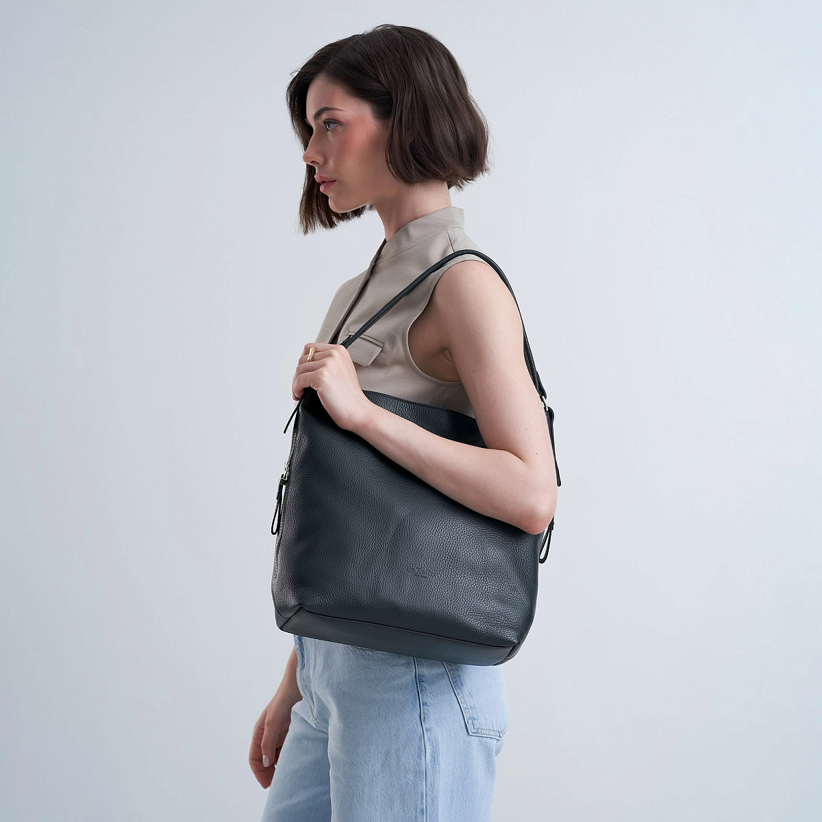 Женская сумка Dr. Koffer из натуральной кожи зеленая