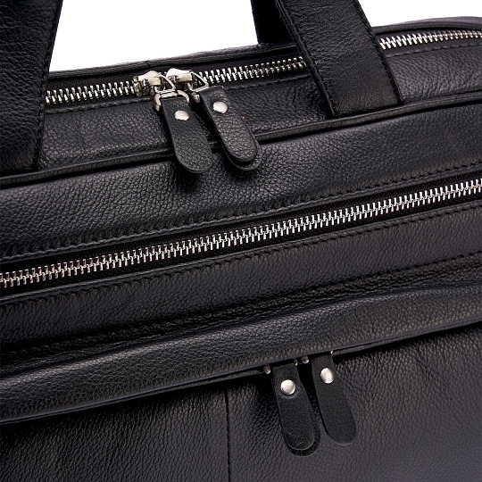 Деловая сумка Dr.Koffer из натуральной кожи черная