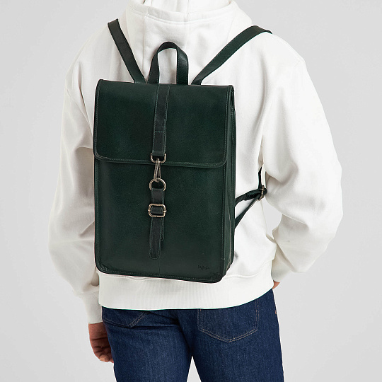 Рюкзак Dr.Koffer из натуральной кожи зеленый