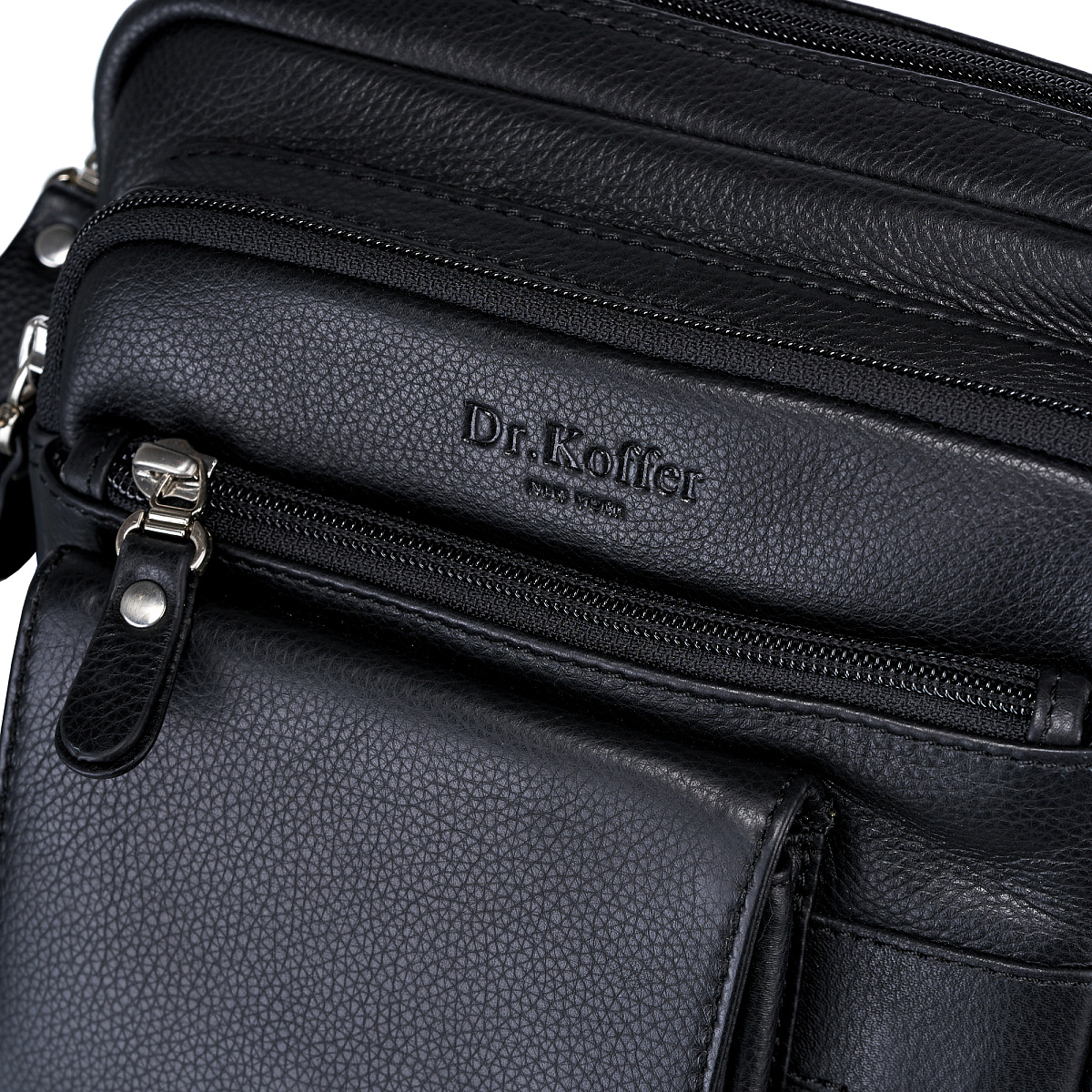 Сумка через плечо Dr.Koffer из натуральной кожи черная