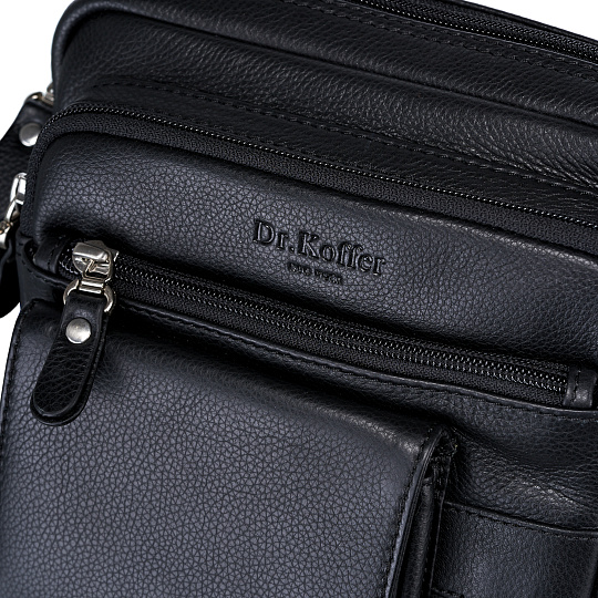 Сумка через плечо Dr.Koffer из натуральной кожи черная