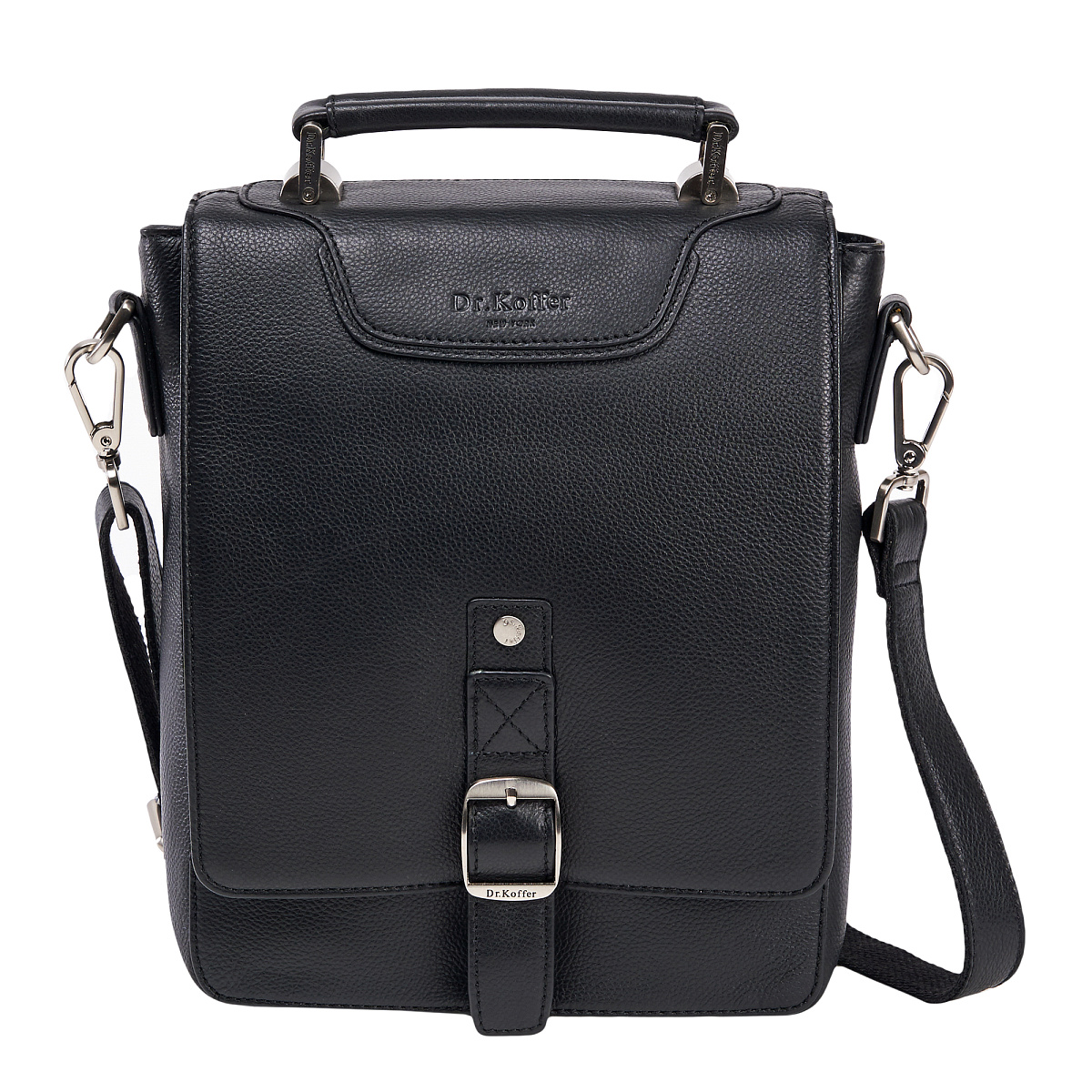 Сумка через плечо Dr.Koffer из натуральной кожи черная