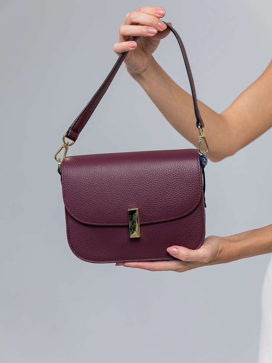 Женская сумка Dr.Koffer из натуральной кожи бордовая