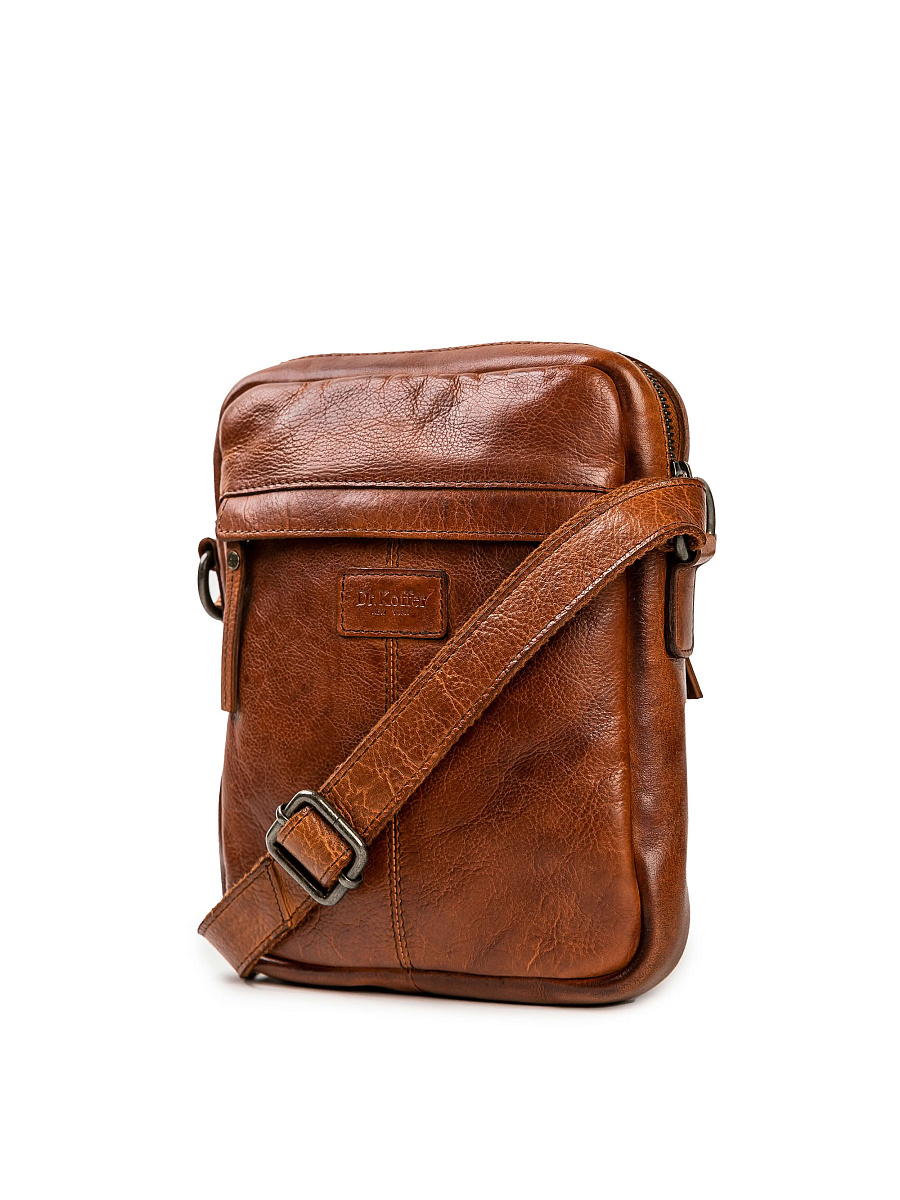 Сумка через плечо Dr.Koffer из натуральной кожи коричневая