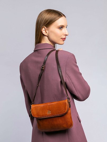 Женская сумка Dr. Koffer из натуральной кожи коричневая