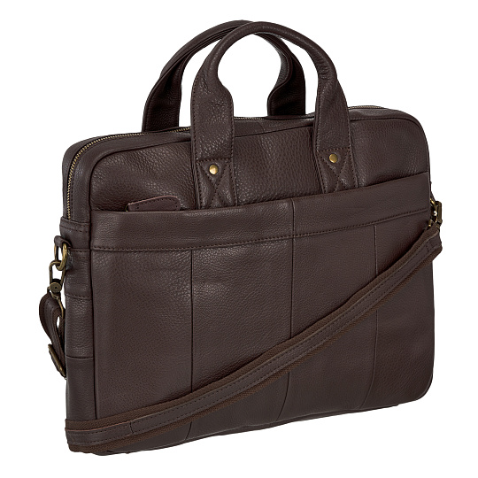 Деловая сумка Dr.Koffer из натуральной кожи темно-коричневая
