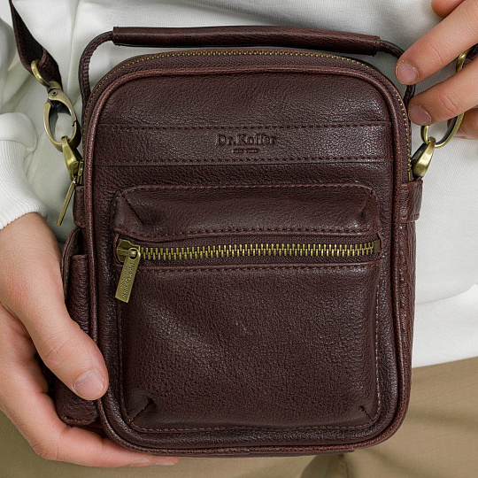 Сумка через плечо Dr.Koffer из натуральной кожи коричневая