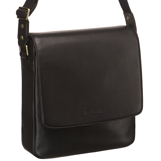 Сумка через плечо Dr.Koffer из натуральной кожи черная
