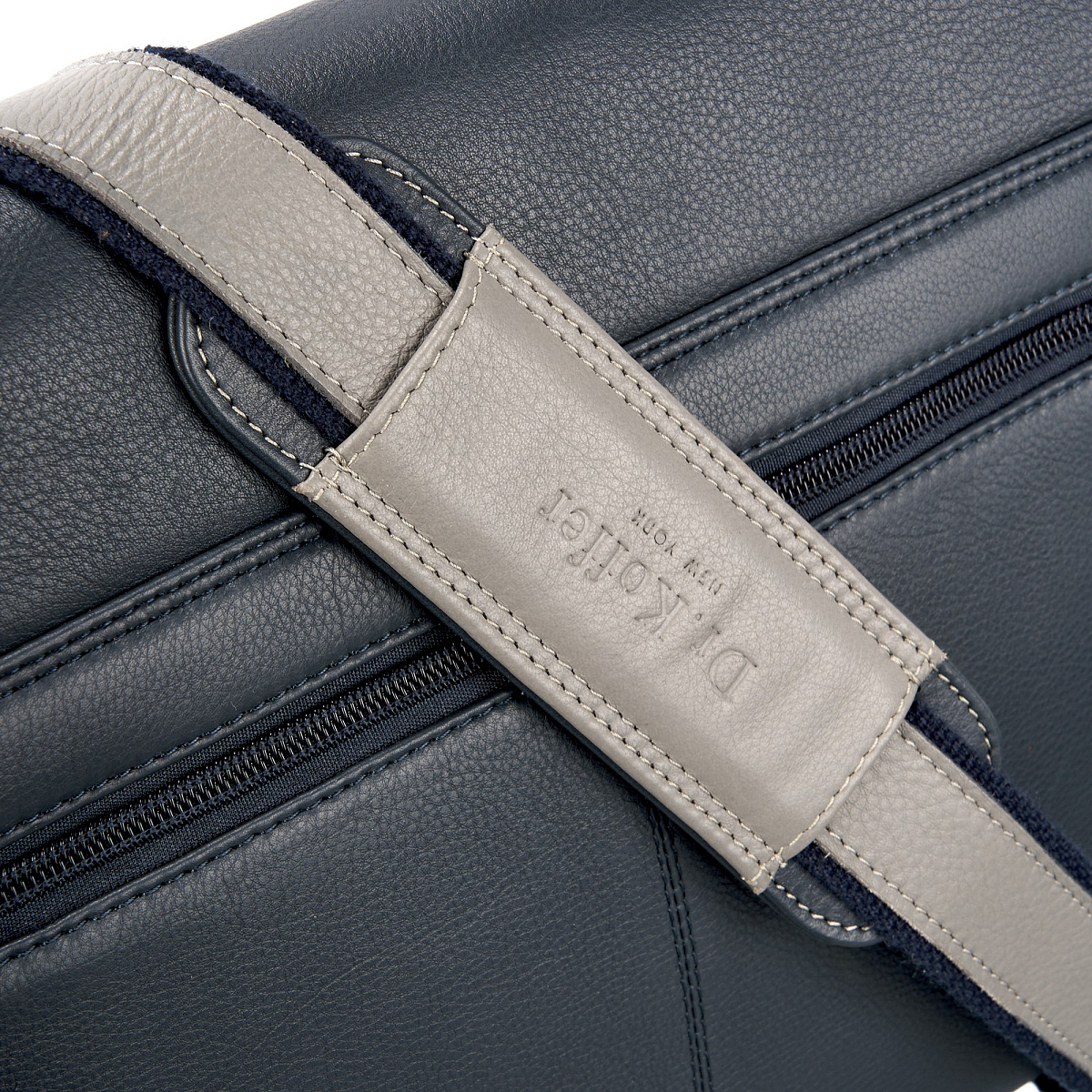 Деловая сумка Dr.Koffer из натуральной кожи синяя