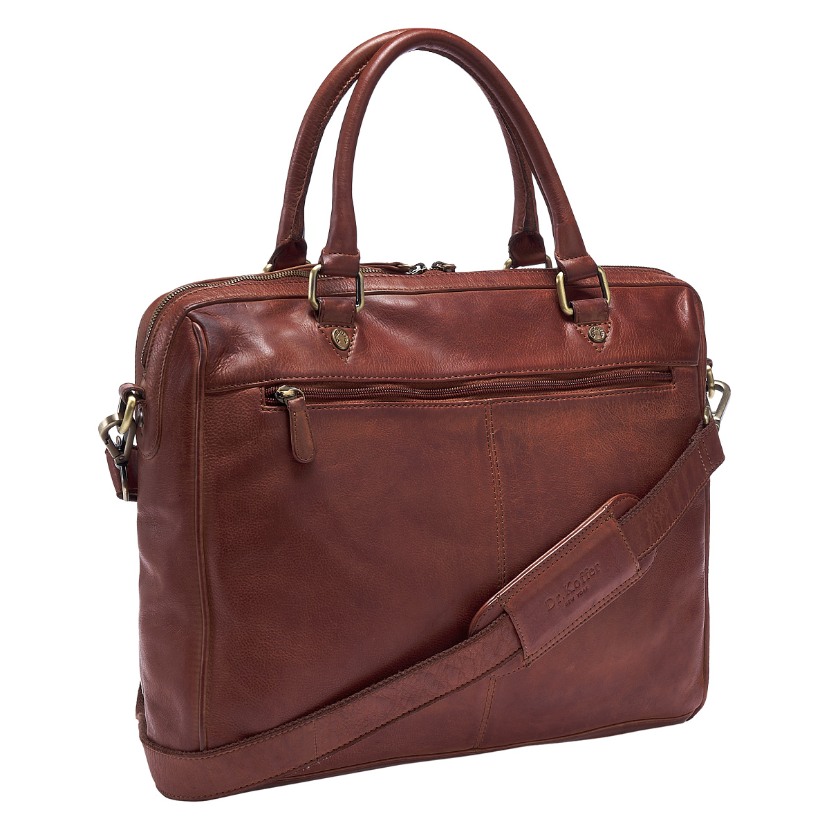 Деловая сумка Dr.Koffer из натуральной кожи коричневая