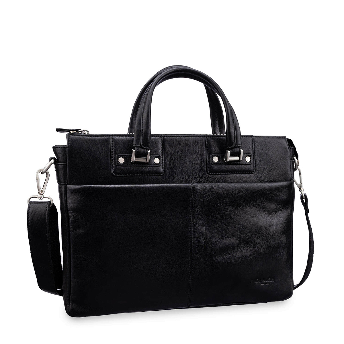Деловая сумка Dr.Koffer из натуральной кожи черная