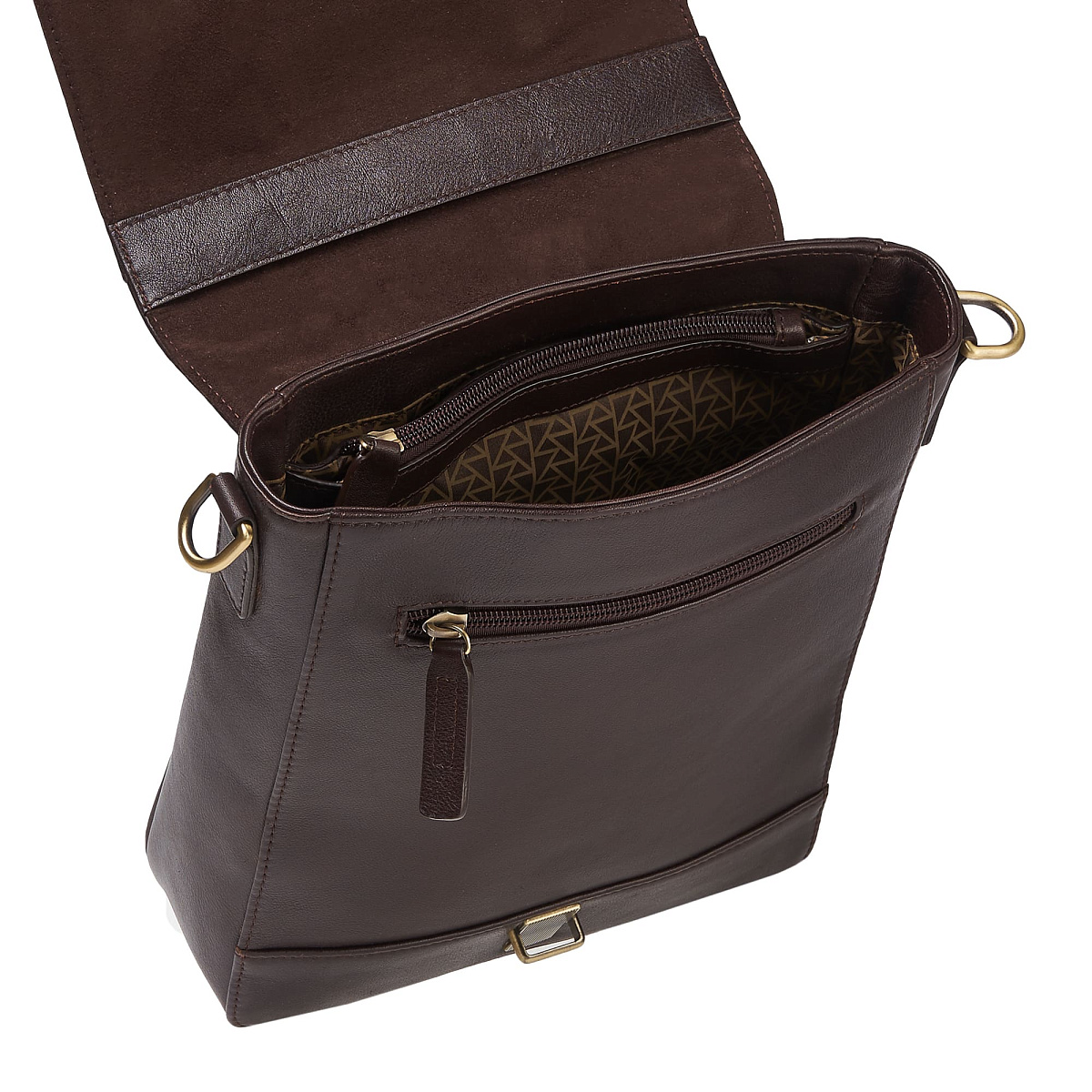 Сумка через плечо Dr.Koffer из натуральной кожи коричневая