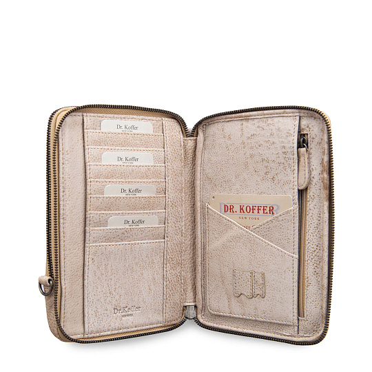 Сумка через плечо Dr.Koffer из натуральной кожи бежевая