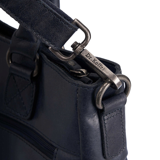 Деловая сумка Dr.Koffer из натуральной кожи синяя