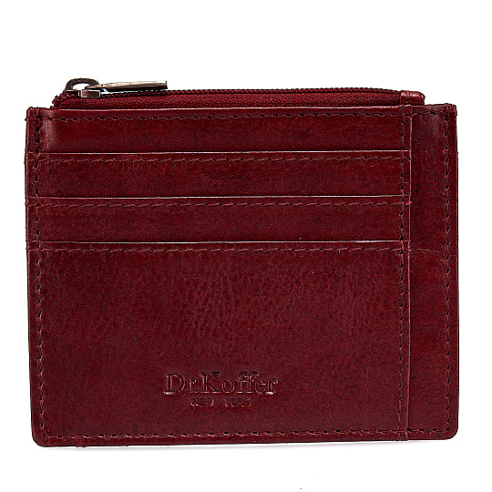 Кредитница Dr.Koffer из натуральной кожи бордовая