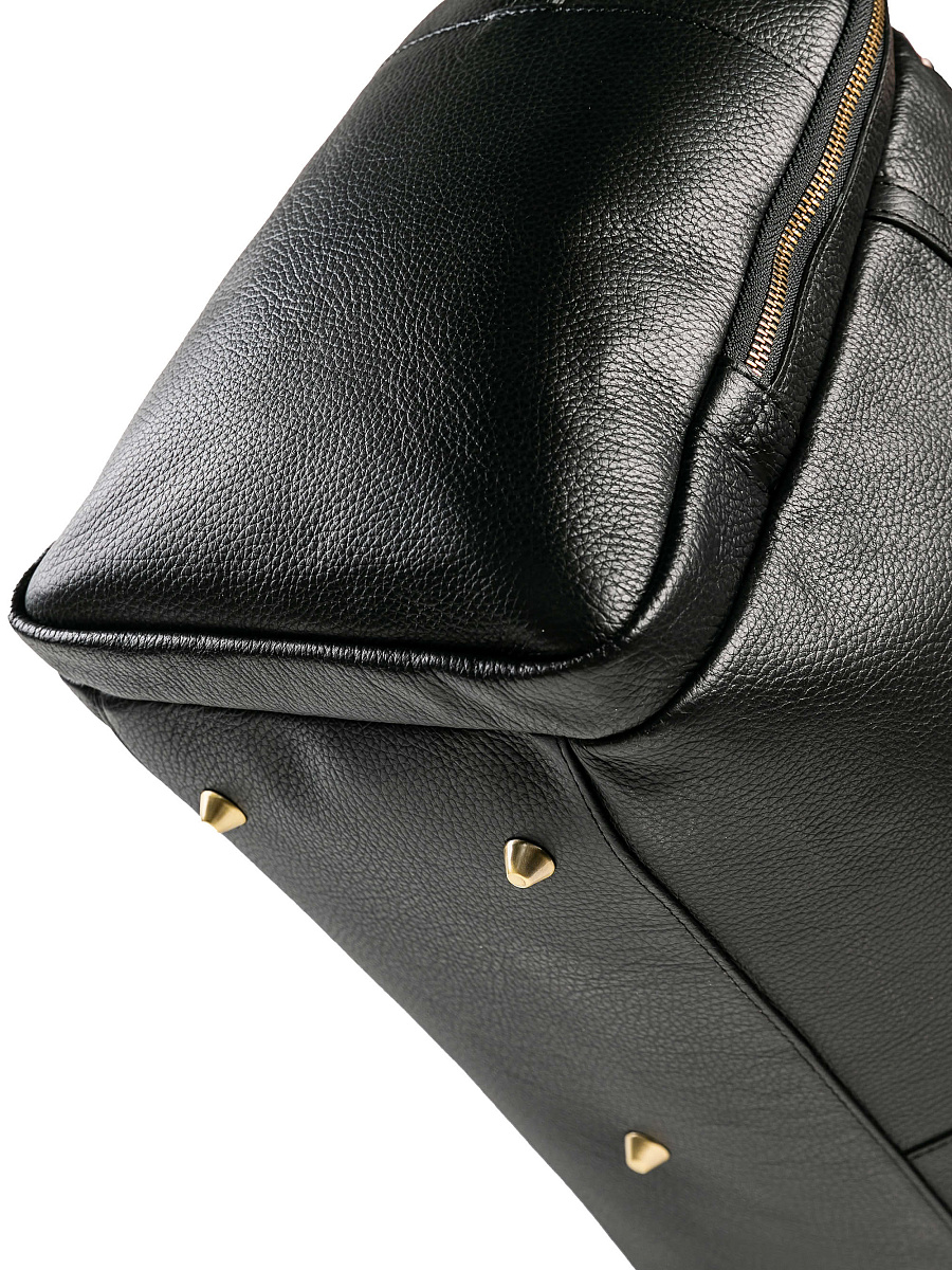 Дорожная сумка Dr. Koffer из натуральной кожи черная