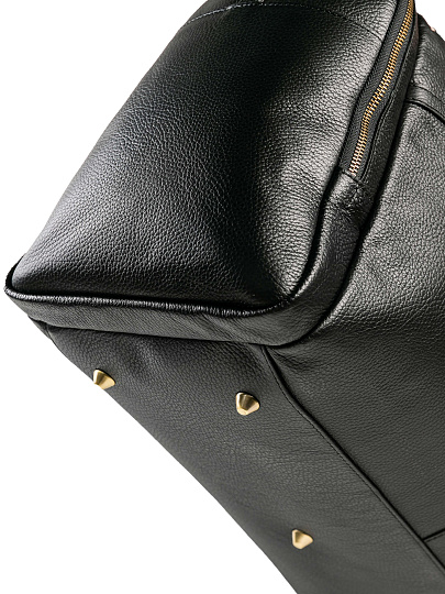 Дорожная сумка Dr. Koffer из натуральной кожи черная