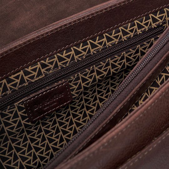 Портфель Dr.Koffer из натуральной кожи темно-коричневый