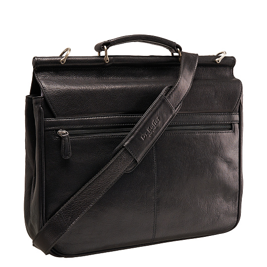 Портфель Dr.Koffer из натуральной кожи черный