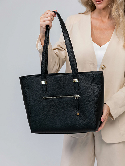 Женская сумка Dr.Koffer из натуральной кожи черная