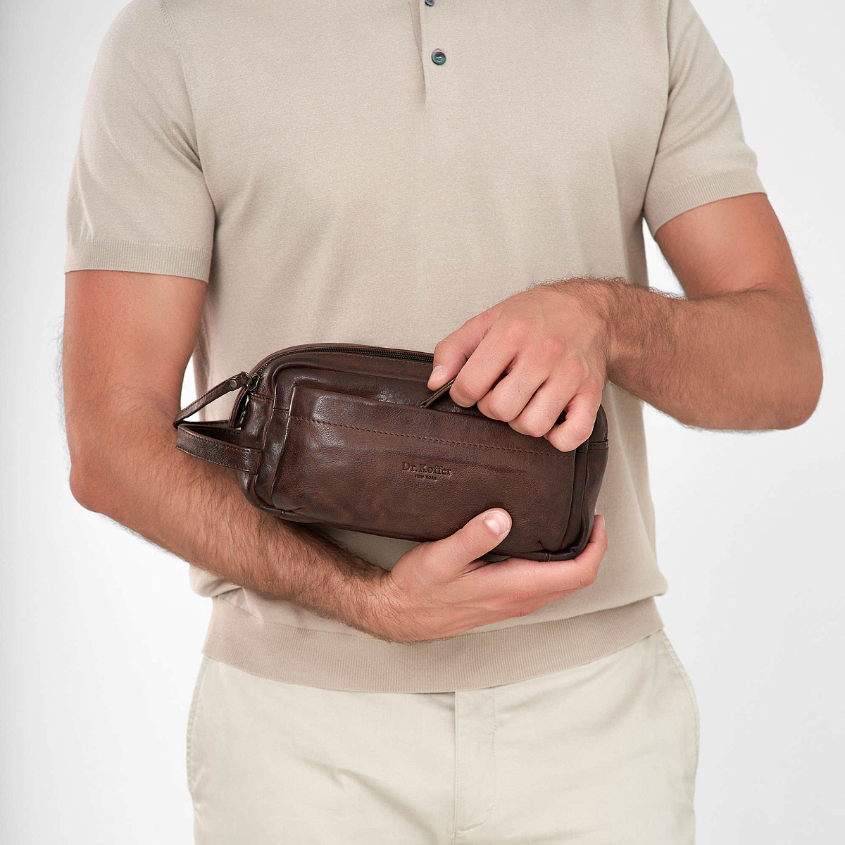 Несессер Dr.Koffer из натуральной кожи коричневый