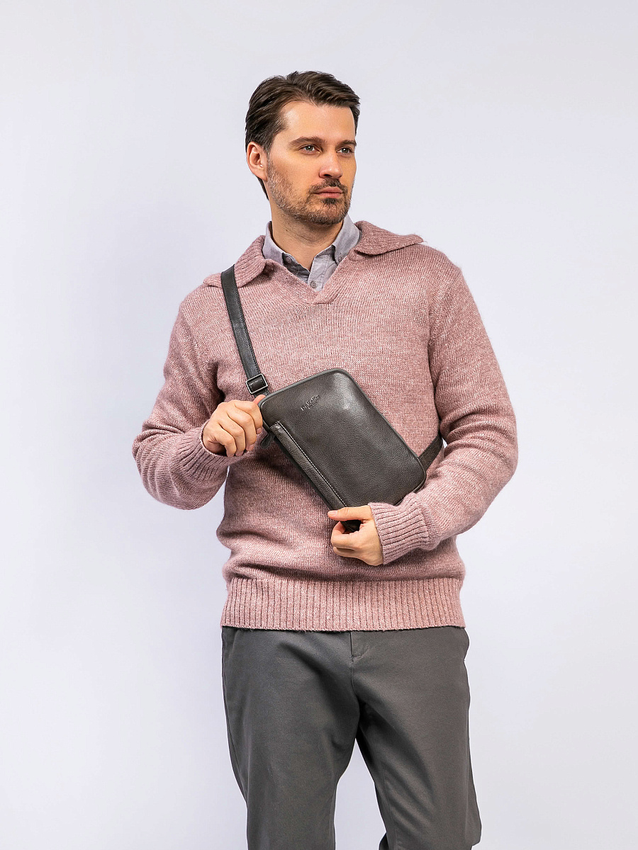 Рюкзак Dr. Koffer из натуральной кожи серый