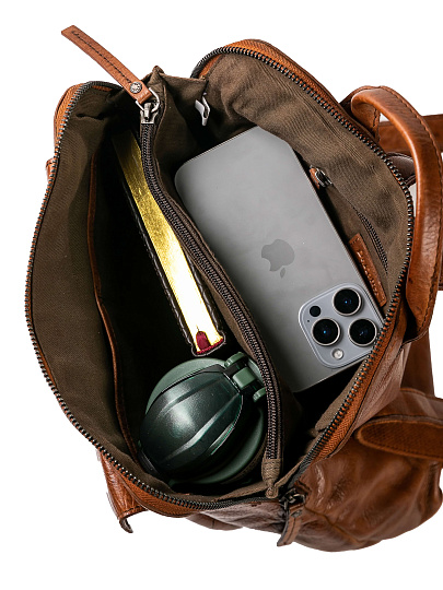 Рюкзак Dr.Koffer из натуральной кожи коричневый