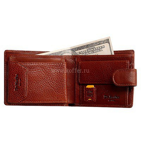 Портмоне Dr.Koffer из натуральной кожи светло-коричневое