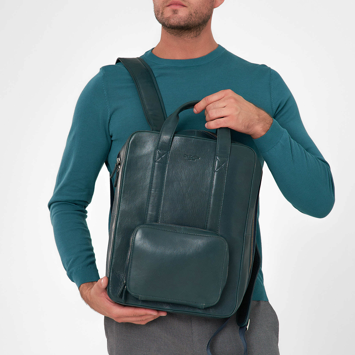 Рюкзак Dr.Koffer из натуральной кожи синий