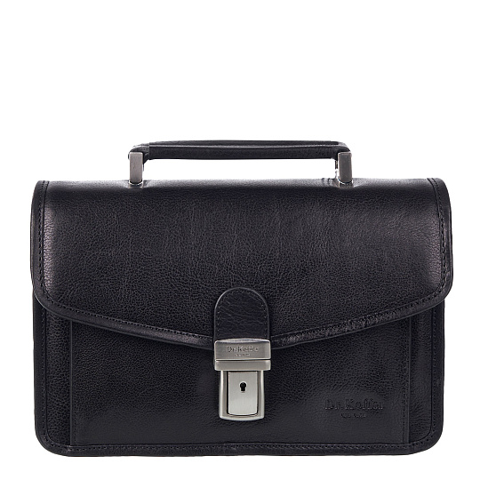 Сумка-визитка из натуральной кожи Dr. Koffer черная