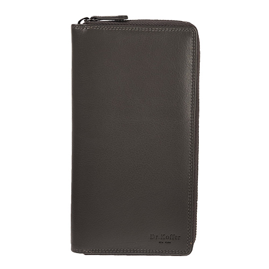 Портмоне Dr.Koffer из натуральной кожи серое
