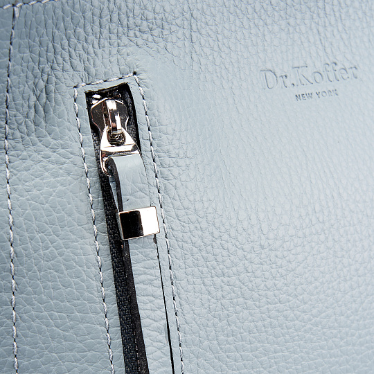 Женская сумка Dr. Koffer из натуральной кожи голубая