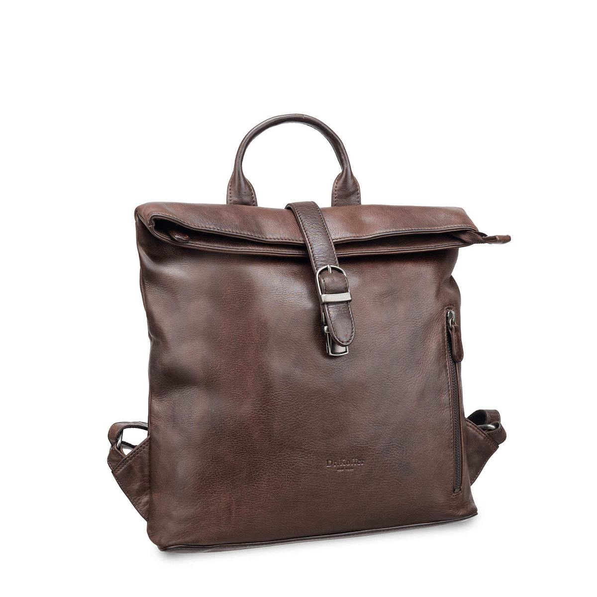 Рюкзак Dr.Koffer из натуральной кожи темно-коричневый
