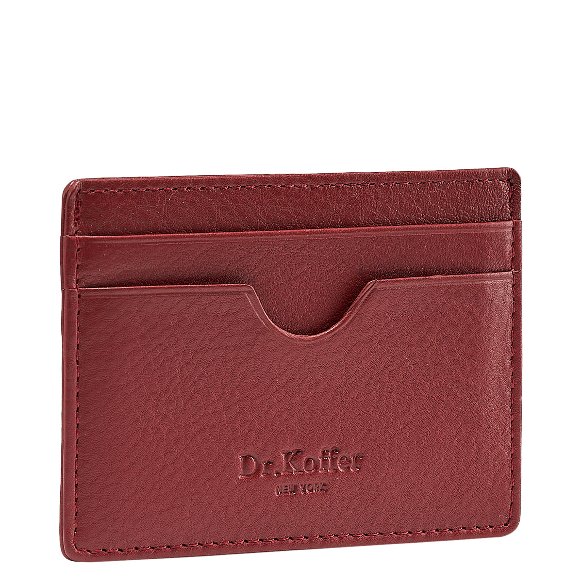 Кредитница Dr.Koffer из натуральной кожи бордовая