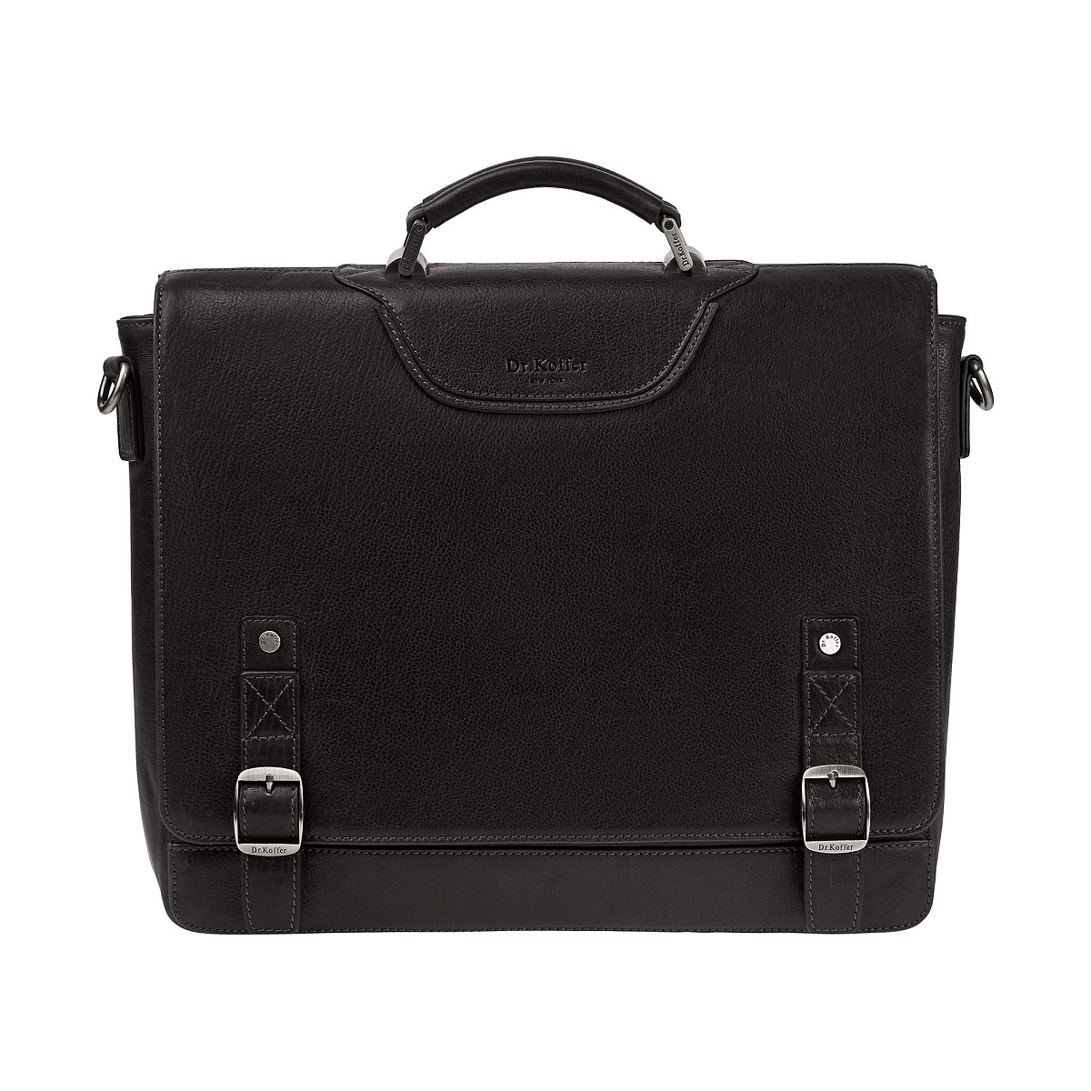 Портфель Dr.Koffer из натуральной кожи черный