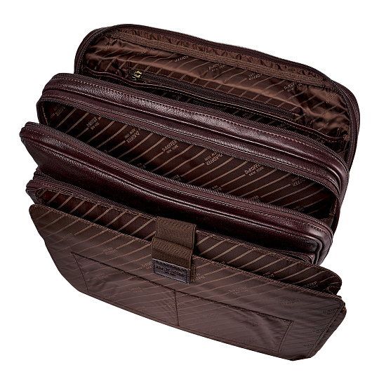 Портфель Dr.Koffer из натуральной кожи темно-коричневый