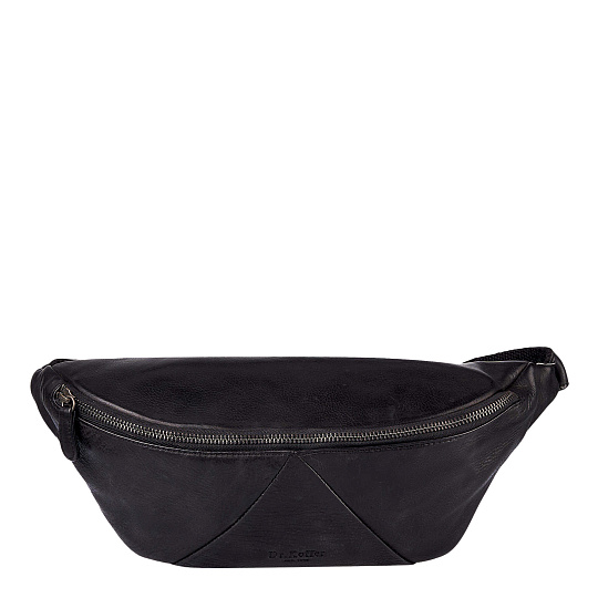 Сумка на пояс Dr. Koffer из натуральной кожи черная