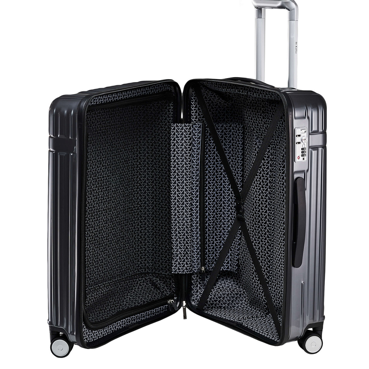 Чемодан на колесах M Dr.Koffer АБС (abs) пластик серый