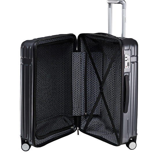 Чемодан на колесах M Dr.Koffer АБС (abs) пластик серый