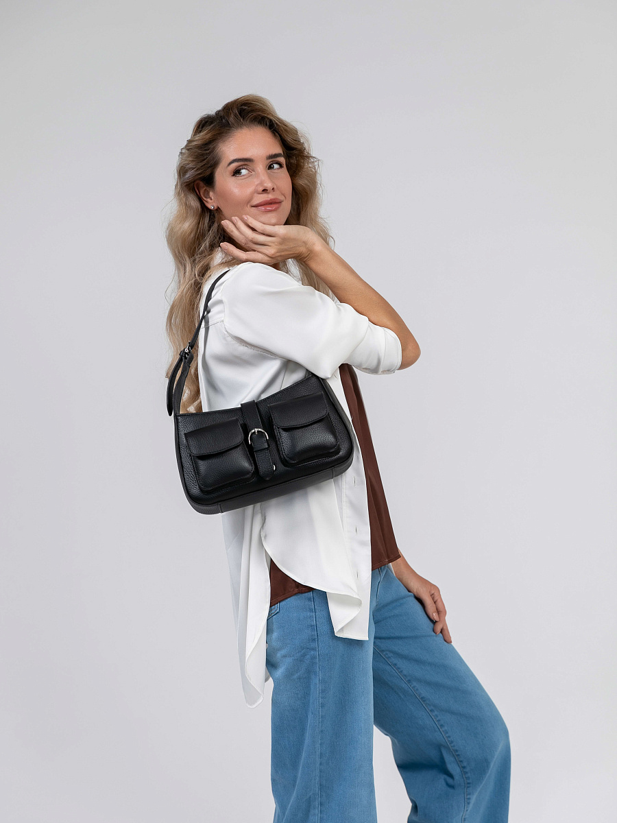 Женская сумка Dr.Koffer из натуральной кожи черная