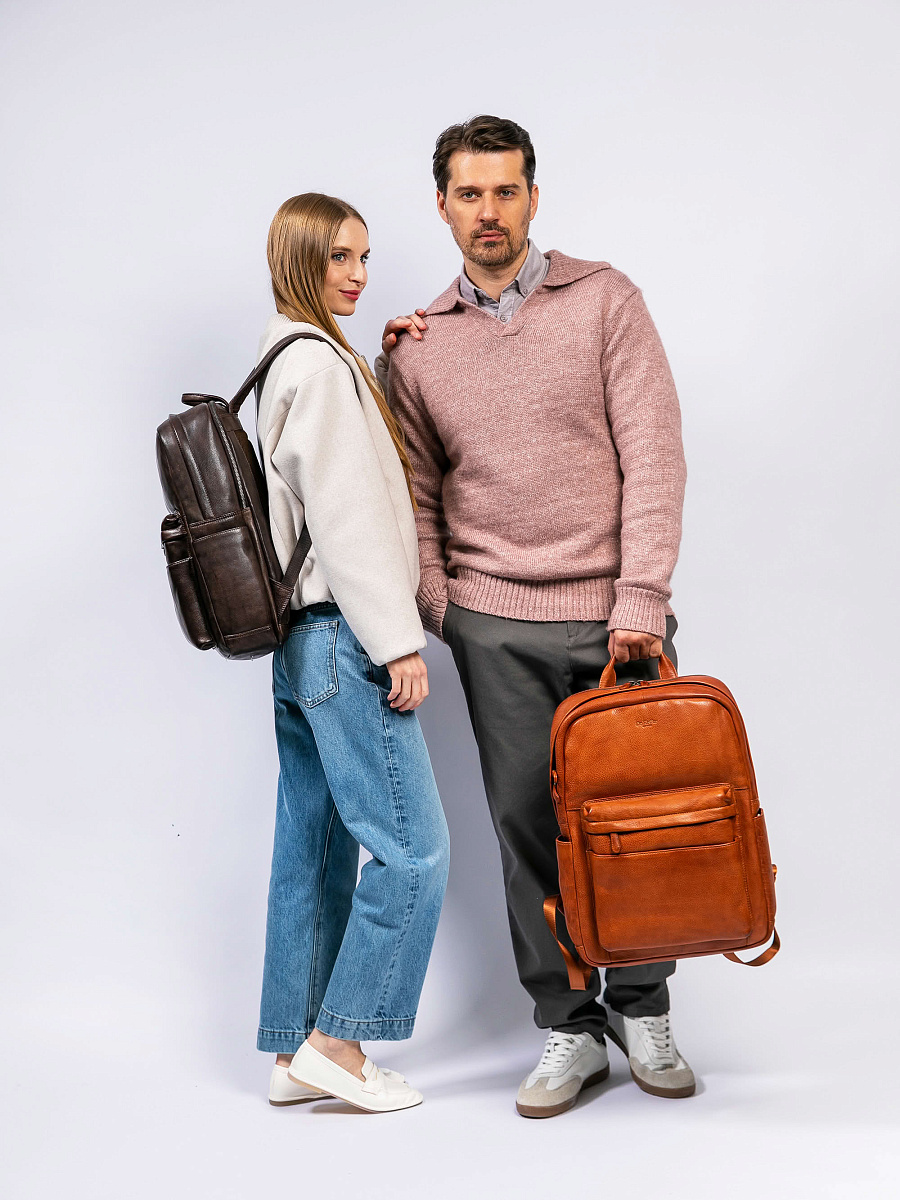 Рюкзак Dr. Koffer из натуральной кожи коричневый