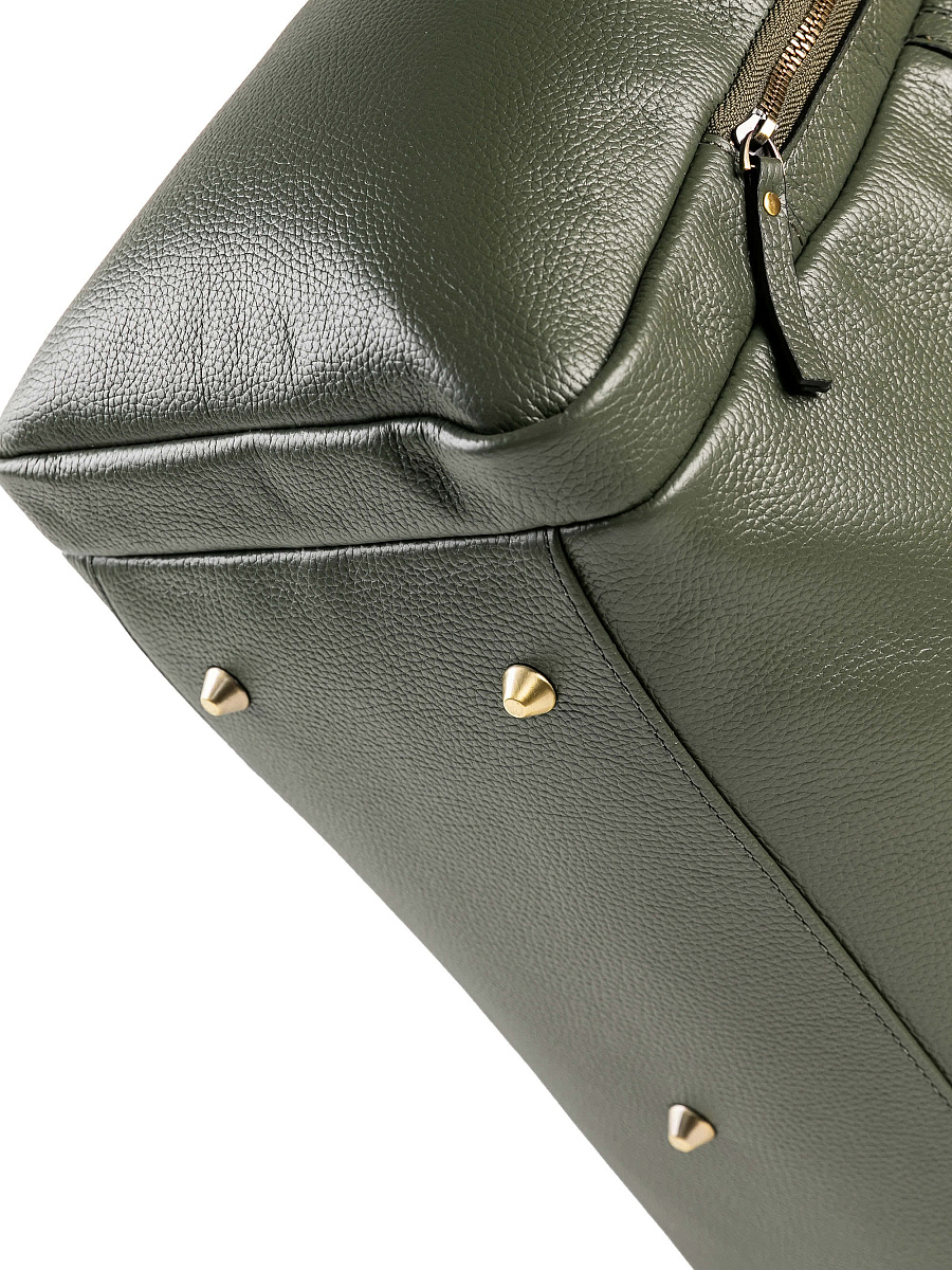 Дорожная сумка Dr. Koffer из натуральной кожи зеленая