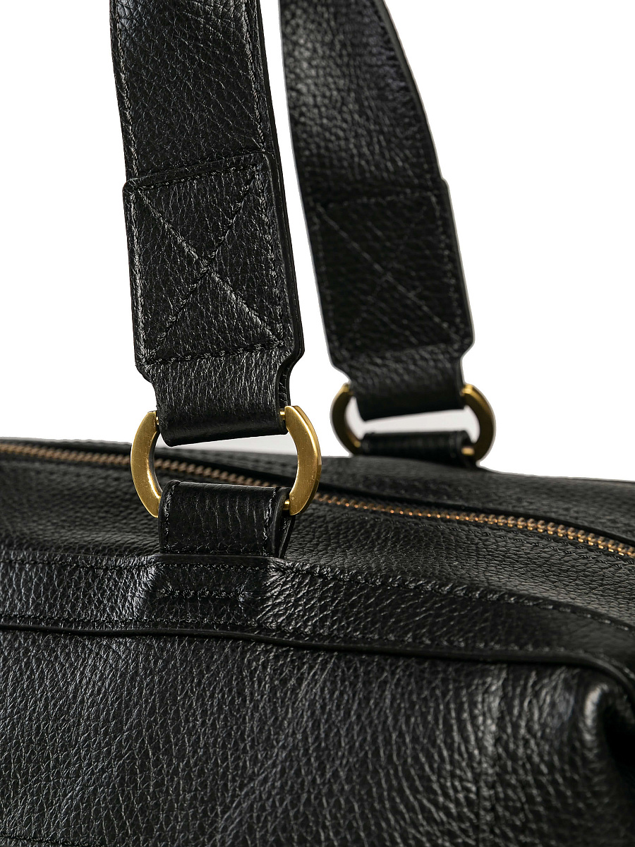 Дорожная сумка Dr. Koffer из натуральной кожи черная