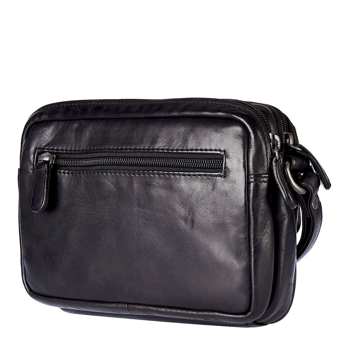 Сумка барсетка из натуральной кожи Dr. Koffer черная