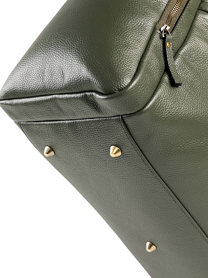 Дорожная сумка Dr. Koffer из натуральной кожи зеленая