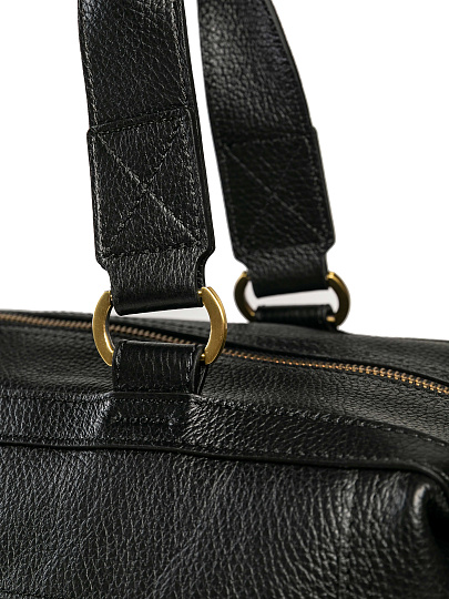 Дорожная сумка Dr. Koffer из натуральной кожи черная