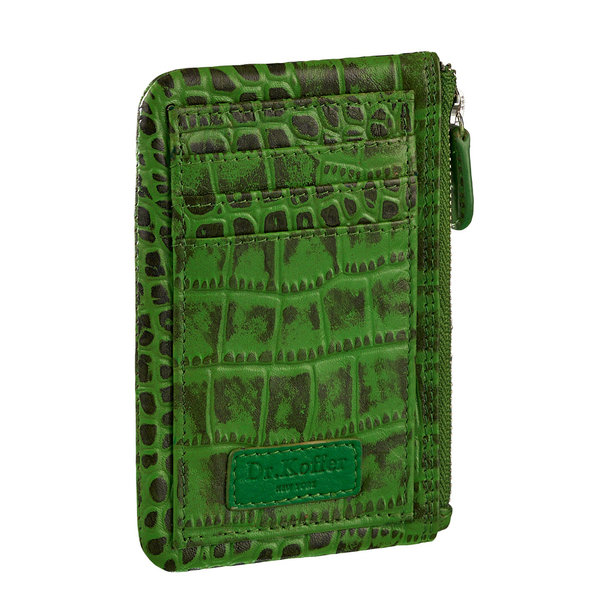 Кредитница Dr.Koffer из натуральной кожи зеленая