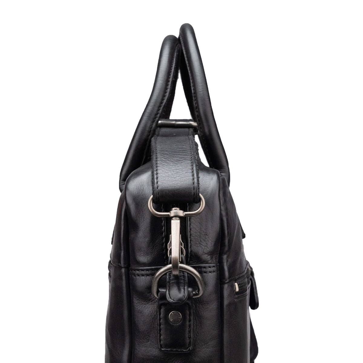 Деловая сумка Dr.Koffer из натуральной кожи черная