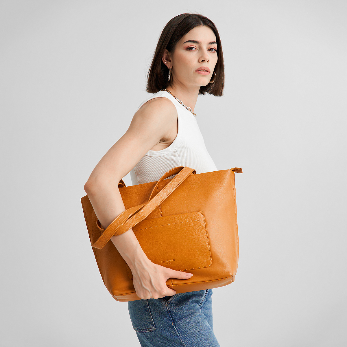 Женская сумка Dr.Koffer из натуральной кожи желтая